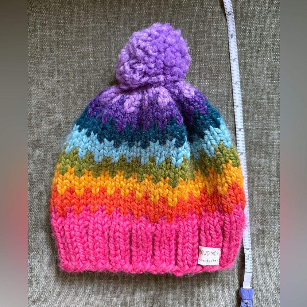 Colorful Hand-Knit Kids Beanie